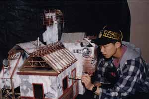 James Wan building the model 'set piece'